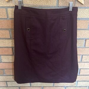 Talbots Womens Italian Flannel Wool A-Line Skirt Dark Wildberry Lined Size 4P